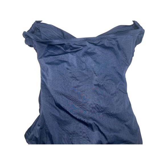 JCrew One Piece Swimsuit Womens 2 Black Halter Faux Wrap Tummy Control Classic - Picture 15 of 16